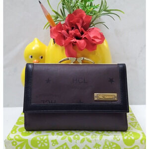 HCL Brown Leather Kisslock Framed Credit Card Wallet - Vintage Made in Germany